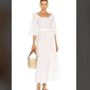 NATALIE MARTIN Mesa Boho Maxi Dress White Cotton Gauze S MSRP $265